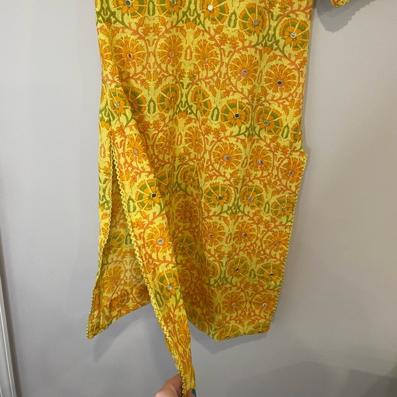 VTG 60s Boho Handmade Indian Embellished Kameez Tunic Dress - Picture 3 of 6